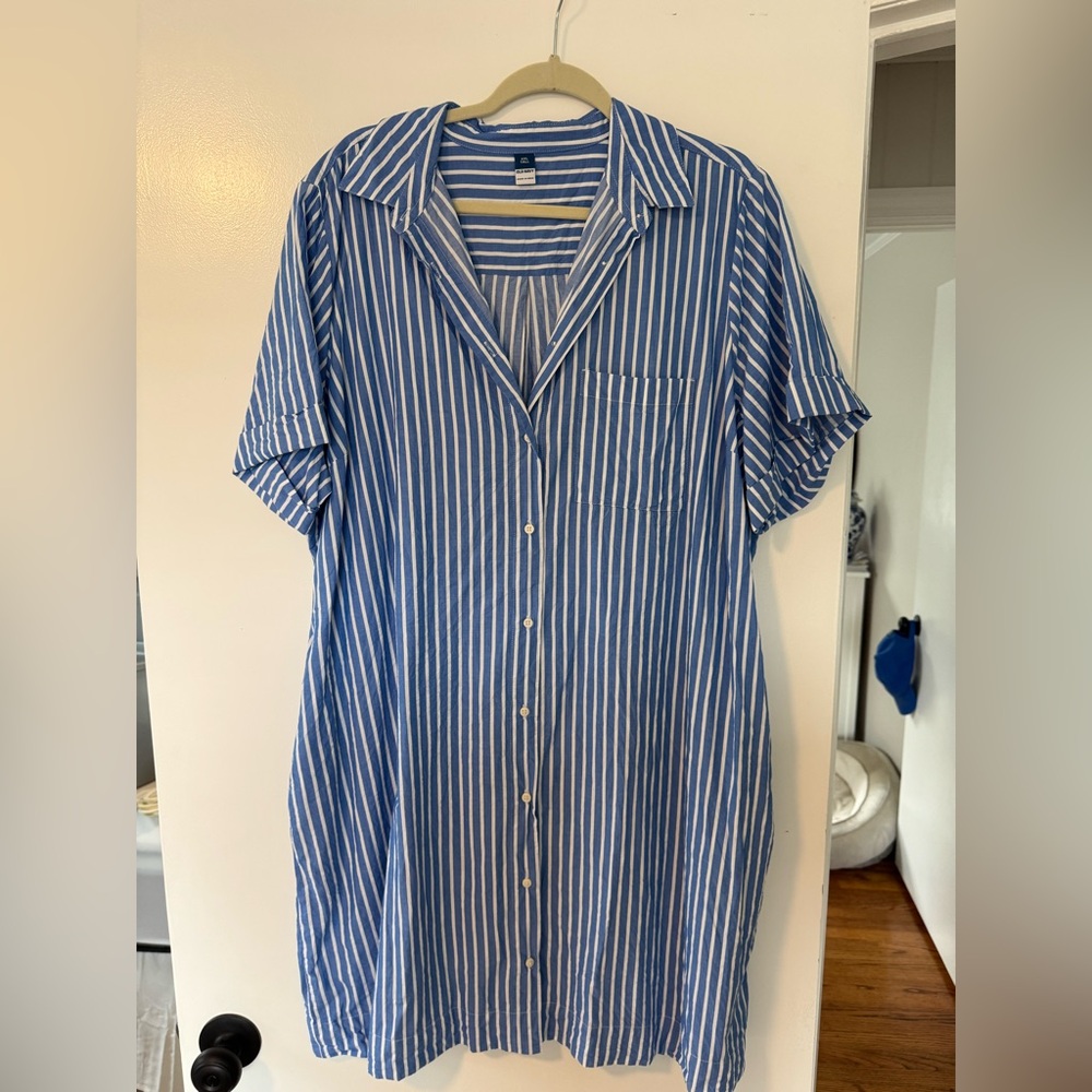 Blue Striped Women's Dress